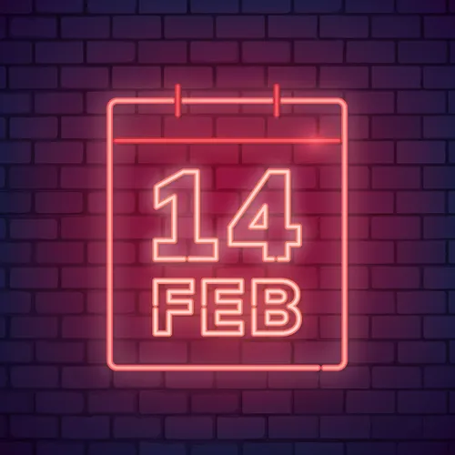 Valentine's Day Date Neon Sign - Custom Patch Factory