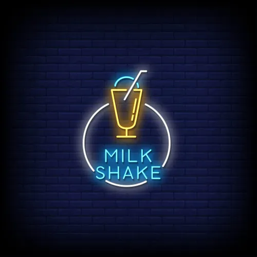Milk Shake Neon Sign - Custom Patch Factory