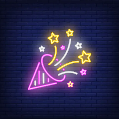 Party Hat Neon Sign - Custom Patch Factory