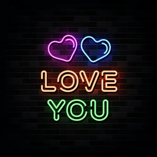 Love You Neon Sign - Custom Patch Factory