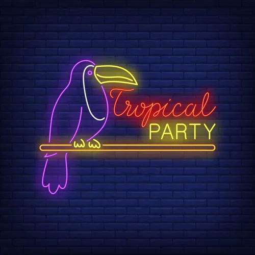 Tropical Party Neon Sign - Custom Patch Factory