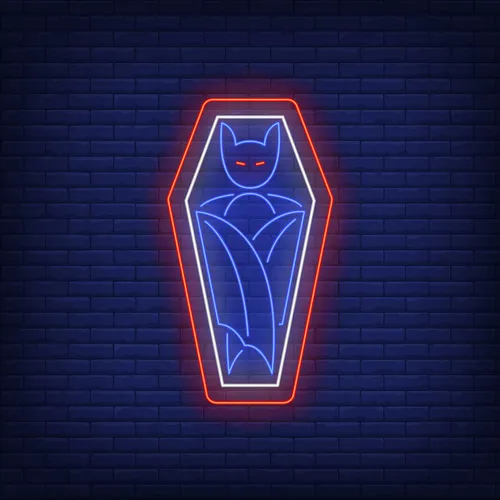 Vampire Coffin Neon Sign - Custom Patch Factory