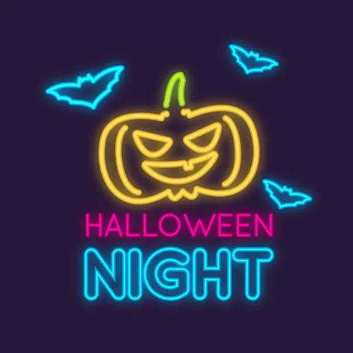 Pumpkin Halloween Night Neon Sign - Custom Patch Factory