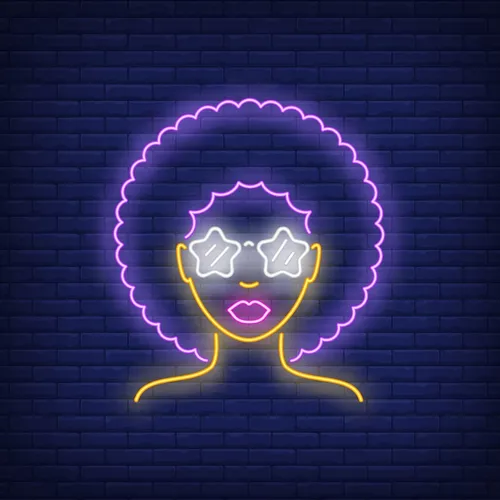 Afro Retro Girl Neon Sign - Custom Patch Factory