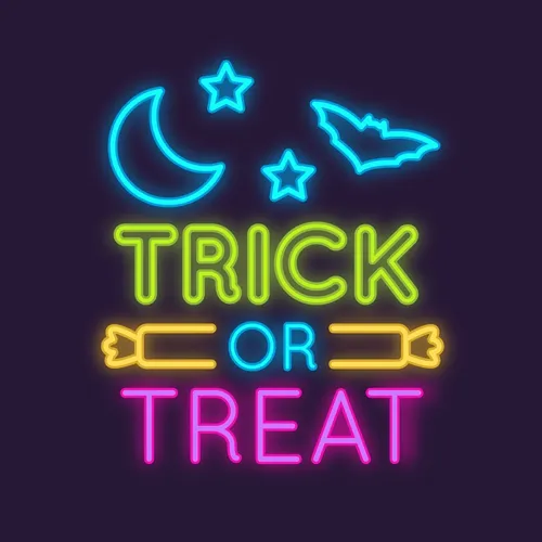 Trick Or Treat Neon Sign - Custom Patch Factory