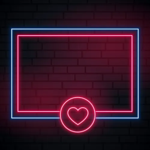 Love Heart Neon Glowing Frame Neon Sign - Custom Patch Factory