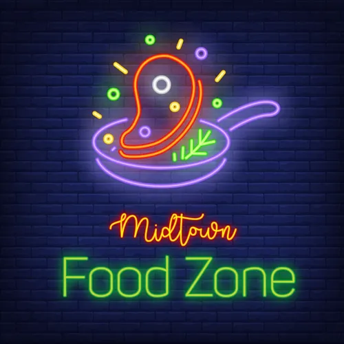 Midtown Food Zone Neon Sign - Custom Patch Factory