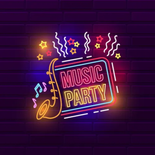 Music Party Neon Sign - Custom Patch Factory