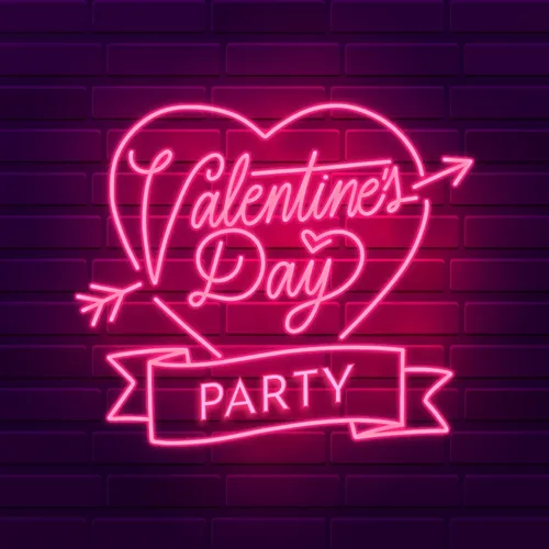 Valentines Day Party Neon Sign - Custom Patch Factory