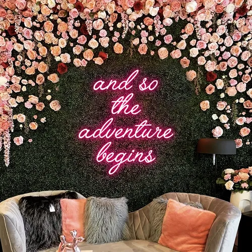 And So The Adventure Begins Neon Sign - Custom Patch Factory