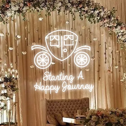 Starting A Happy Journey Neon Sign - Custom Patch Factory