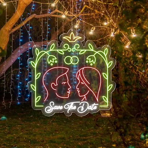 Save The Date Neon Sign - Custom Patch Factory