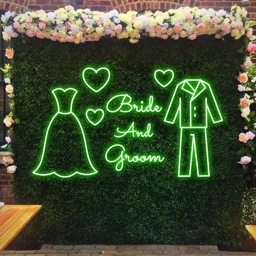 Bride and Groom Neon Sign - Custom Patch Factory