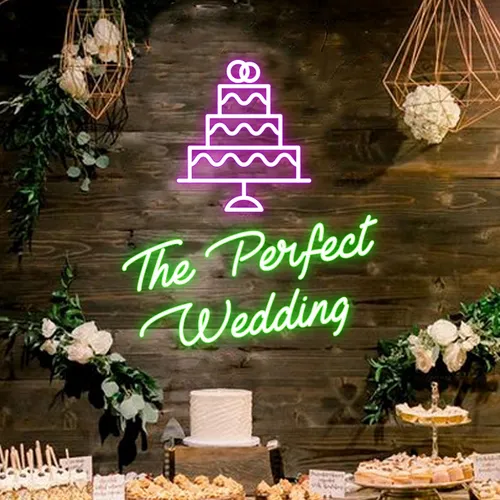 The Perfect Wedding Neon Sign - Custom Patch Factory