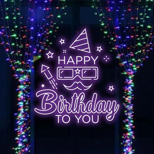 Happy Birthday Goggles  Neon Sign - Custom Patch Factory