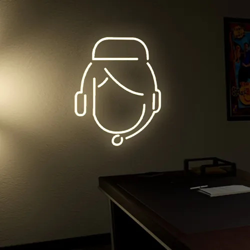 Customer Care Neon Sign - Custom Patch Factory