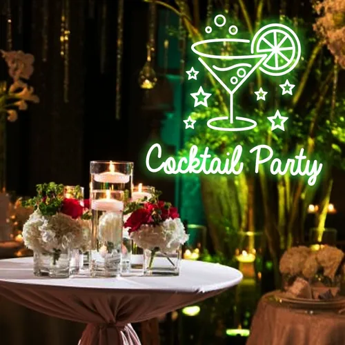 Cocktail Party Neon Sign - Custom Patch Factory