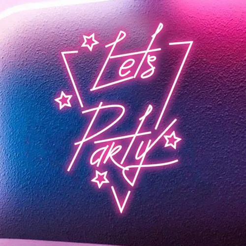 Let’s Party in Triangle Neon Sign - Custom Patch Factory