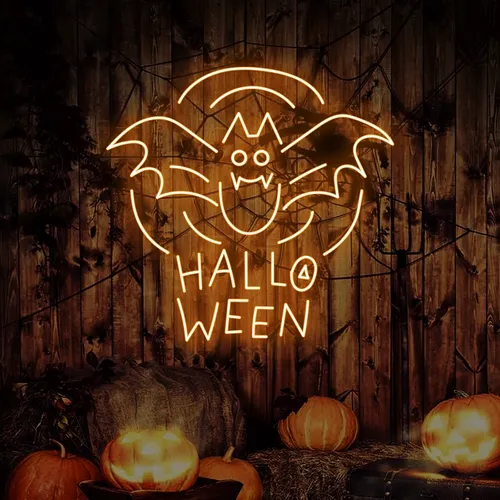Halloween Bat Neon Sign - Custom Patch Factory