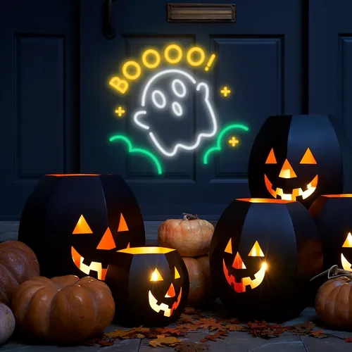 BOOOOOO Neon Sign - Custom Patch Factory