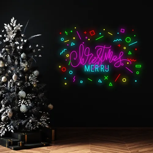 Christmas Merry Neon Sign - Custom Patch Factory