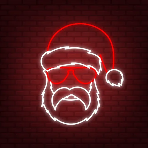 Hipster Santa Neon Sign - Custom Patch Factory