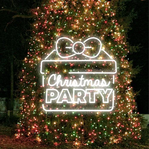 Christmas Party Gift Box Neon Sign - Custom Patch Factory