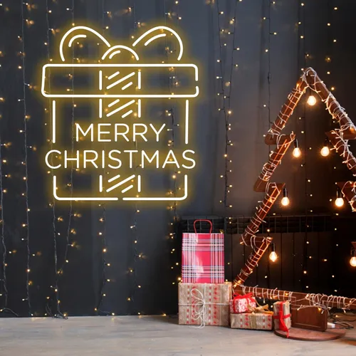 Merry Christmas Gift Neon Sign - Custom Patch Factory