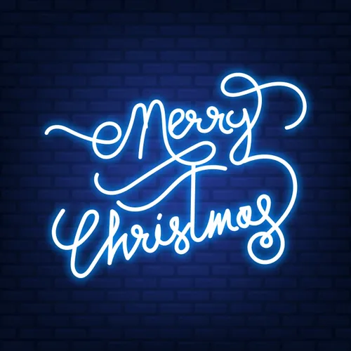 Merry Christmas Handwriting Neon Sign - Custom Patch Factory