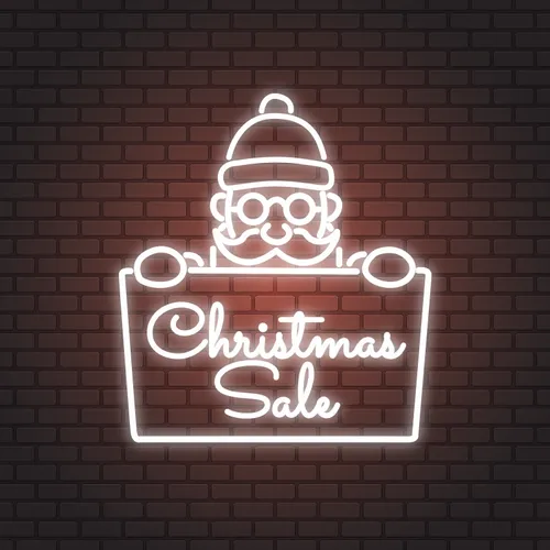 Christmas Sale Santa Neon Sign - Custom Patch Factory