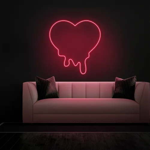 Melting Heart Neon sign - Custom Patch Factory
