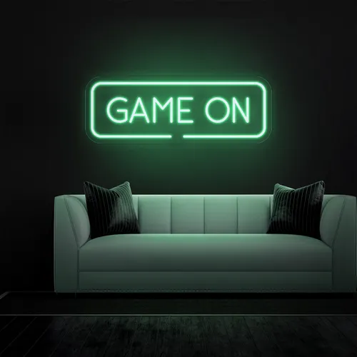 GAME ON Greeny Neon Sign - Custom Patch Factory