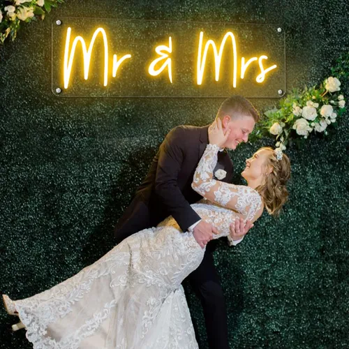 Mr & Mrs Neon Sign - Custom Patch Factory