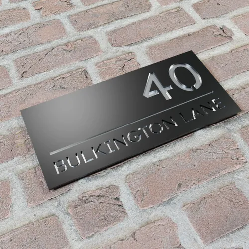 Engraved Metal House Number Sign - Custom Patch Factory