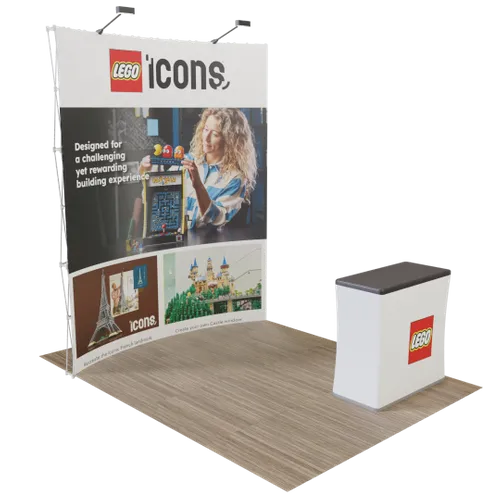 Custom Curved Pop Up Trade Show Display Stand 8' x 8' - Custom Patch Factory