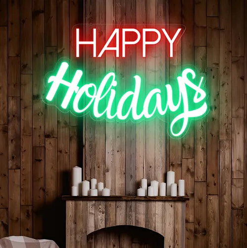 Happy Holidays Neon Sign - Custom Patch Factory