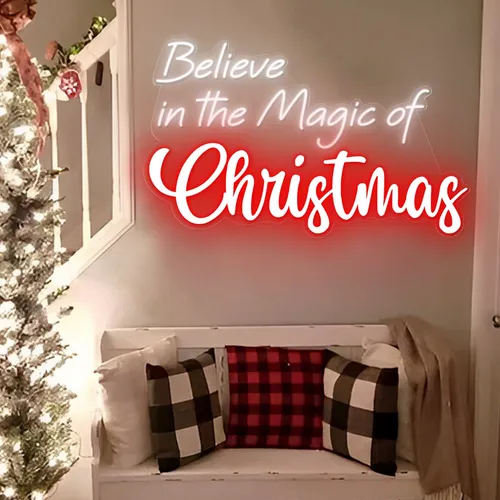 Believe in the Magic of Christmas Neon Sign - Custom Patch Factory