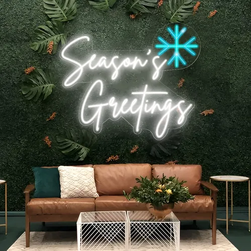 Season’s Greetings Neon Sign - Custom Patch Factory