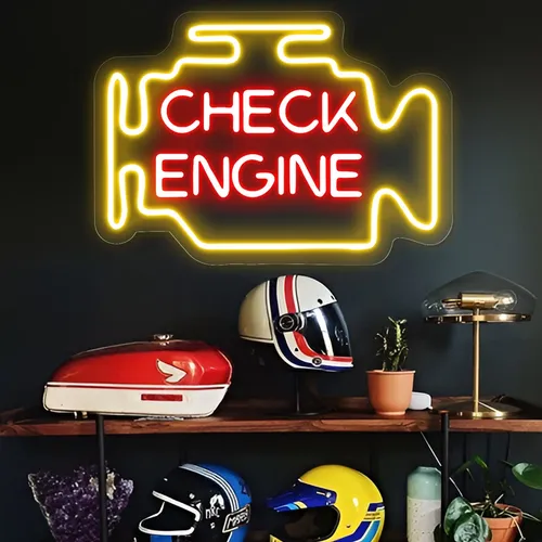 Check Engine Neon Sign - Custom Patch Factory