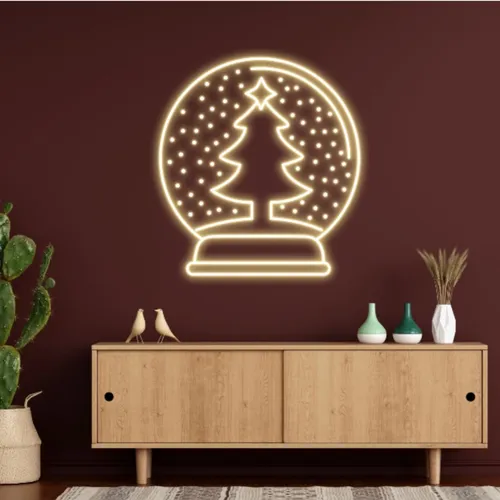 Warmie Merry Christmas Snowglobe Neon Sign - Custom Patch Factory