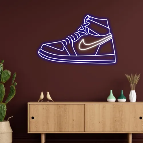 Sneaker Blue White Neon Sign - Custom Patch Factory