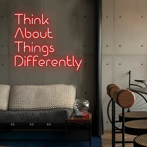 Think About Things Differently LED Neon Sign - Custom Patch Factory