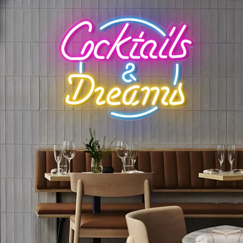 Cocktails and Dreams LED Neon Sign - Custom Patch Factory