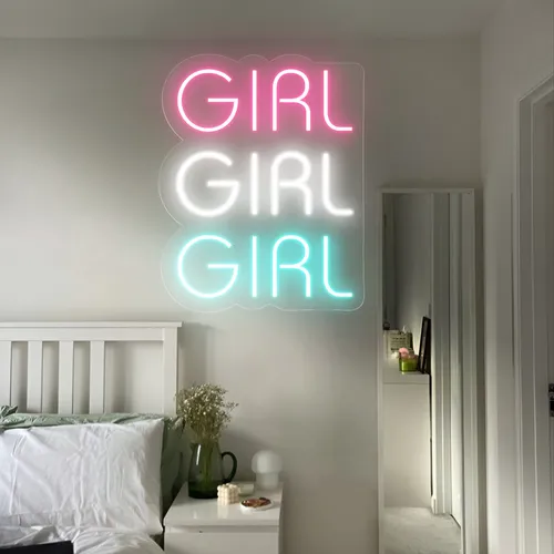 Girls Girls Girls Neon Sign - Custom Patch Factory