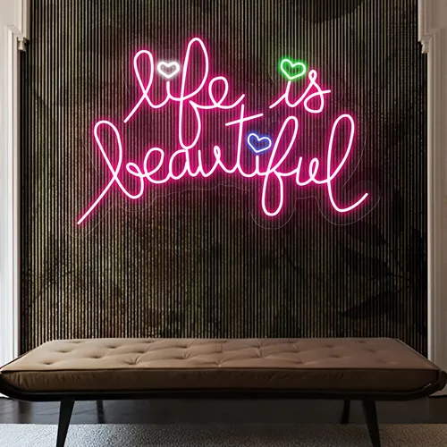 Life Is Beautiful Neon Sign - Custom Patch Factory