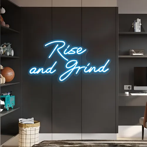 Rise and Grind Neon Sign - Custom Patch Factory