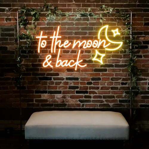 To the Moon and Back Neon Sign - Custom Patch Factory