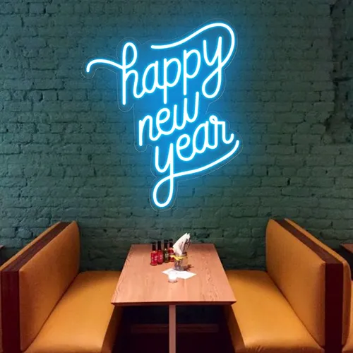 Happy New Year Neon Sign - Custom Patch Factory