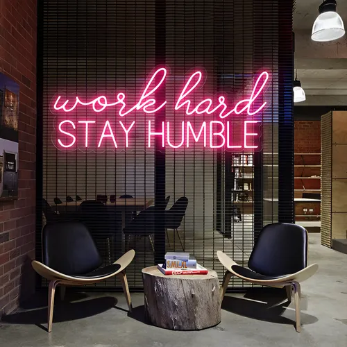 Work Hard Stay Humble Neon Sign - Custom Patch Factory