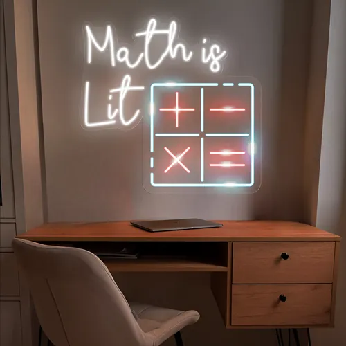 Math Is Lit Neon Sign - Custom Patch Factory